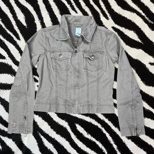 🐾Y2K vintage grunge grey utility cropped jacket🩶